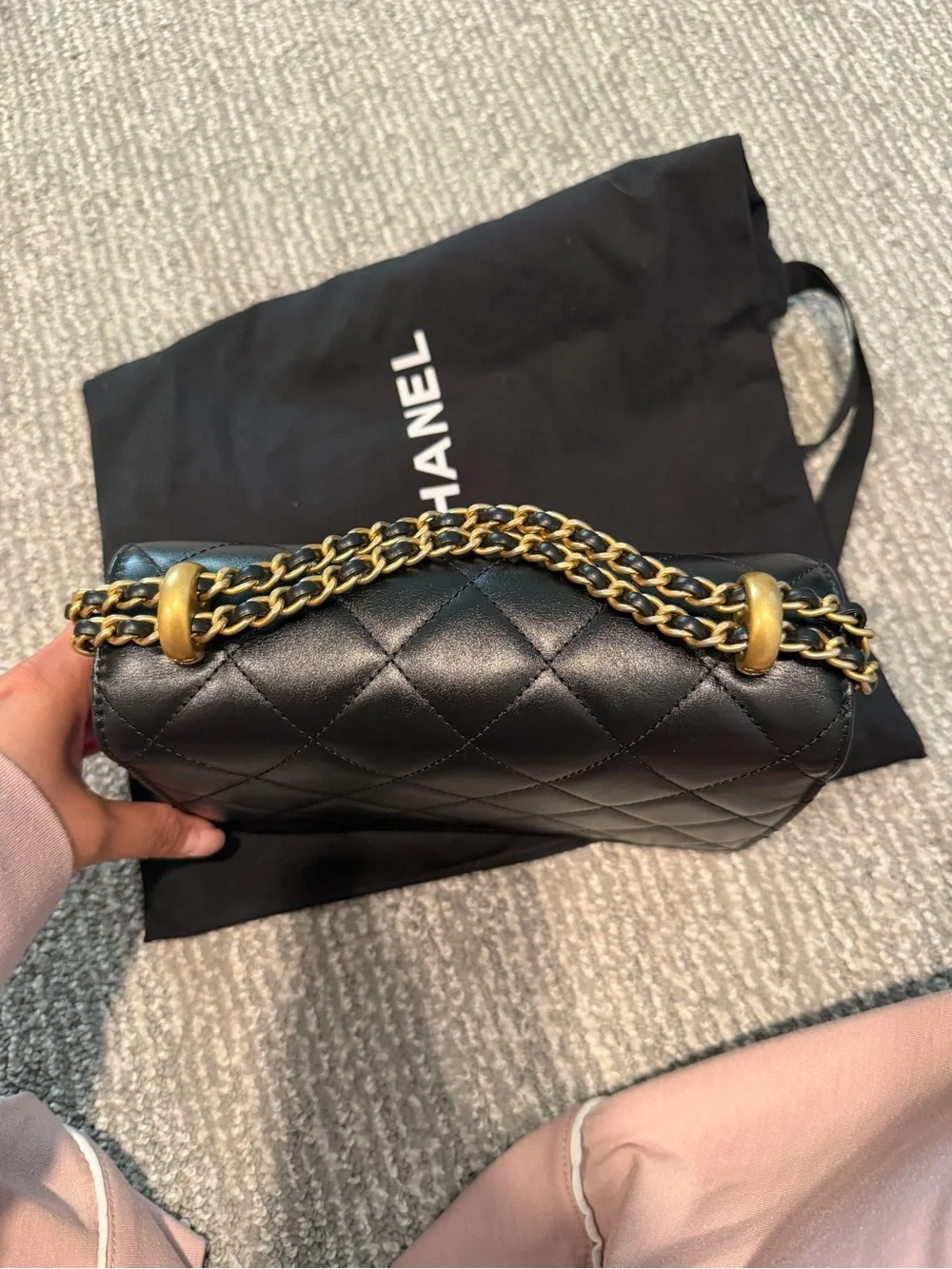 CHANEL Small Flap Bag in Shiny Calfskin & Gold-Tone Metal